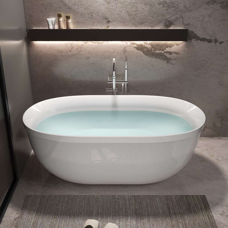 Freestanding acrylic bathtub for home, B&B, hotel, beauty salon, small space, adult double-layer insulation European-style bathtub