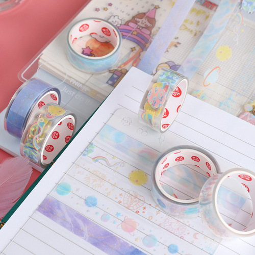 Yida Culture Fantasy Starry Sky Transparent PET Washi Tape Set Decorative Handbook Collage DIY Life