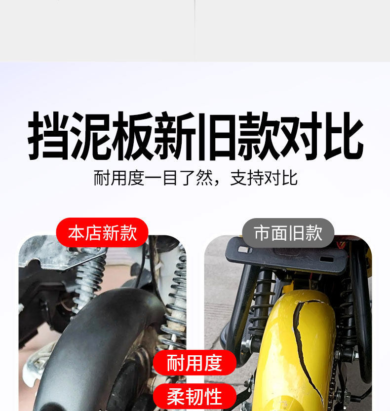 Electric Vehicle Rear Wheel Mudguard Suitable for Aima Xiaomidou National Standard Electric Scooter Mudguard 14inch Front Mudguard