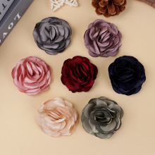 源头厂家手工布艺烧边花玫瑰花朵diy服饰鞋包辅料半成品饰品配件