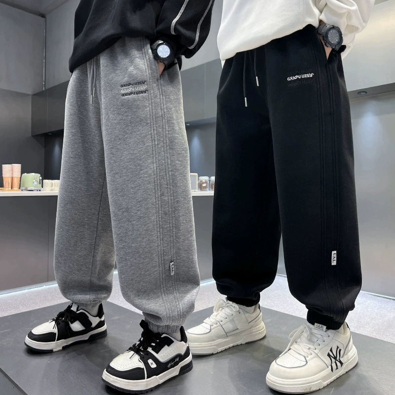 童装男童卫裤秋冬潮牌高街儿童百搭休闲裤少年直筒春秋运动阔腿裤