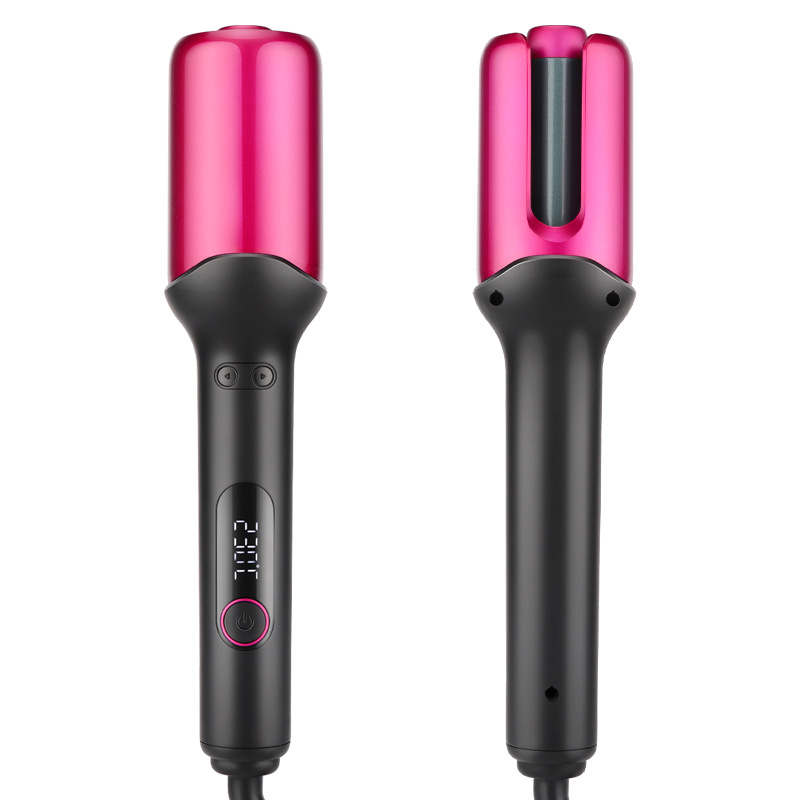 亚马逊新款自动旋转卷发棒 液晶多档调节陶瓷卷发器美发棒