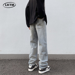 Lktmメンズ # 秋新作ストレートシンプルジーンズ男性cleanfitアメリカ式ファッションブランドカジュアル長ズボン