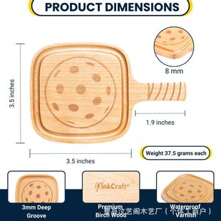 Cross-Border Wooden Tea Cup Insulation Pad with Handle Solid Wood Wine Glass Beverage Decorative Pad Household Tea Cup Anti-Slip Pad