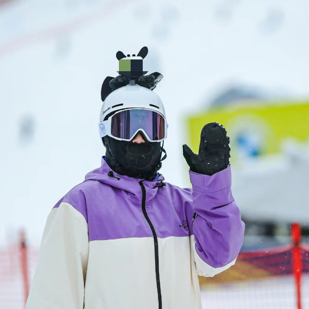 Lingnabel casco de esquí cubierta de sombrero de batería de doble placa sola cubierta de casco de nieve para mujeres adorables accesorios de decoración de orejas para niños