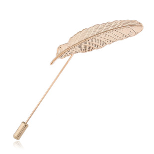 Retro fashion Simple Men's feather brooch Korean business suit leaf pin accessories shirt word pin
