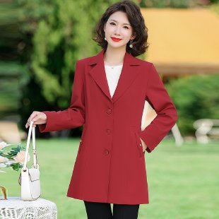 秋天中长款妈妈风衣外套女2025春秋新款休闲大码宽松中老年上衣女|undefined