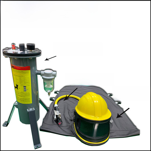Oxygen Supply Sandblasting Helmet Helmet-type Sandblasting Protective Suit Temperature-regulating Sandblasting Hat Sandblasting One-piece Suit Temperature Regulator