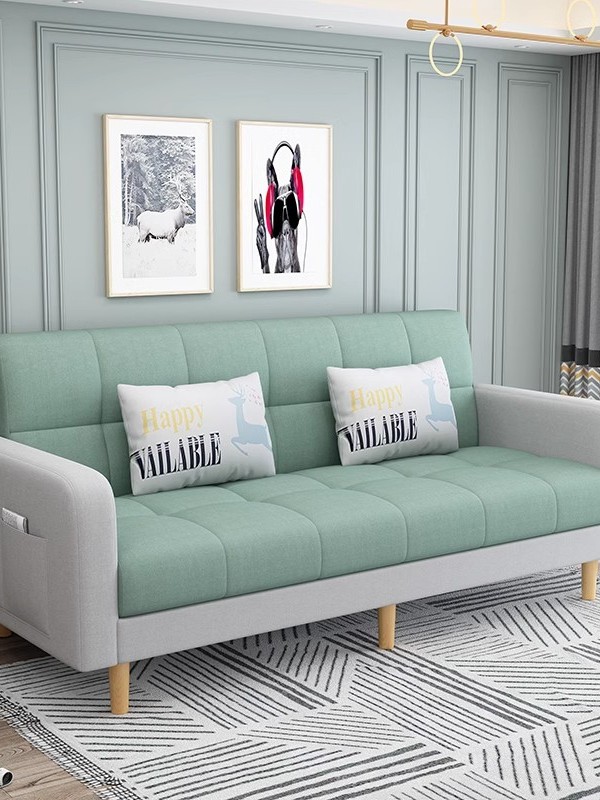 Sofa Living Room Small Apartment Rental 2025 New Simple Fabric Lazy Multifunctional Folding Sofa Bed Dual-Use