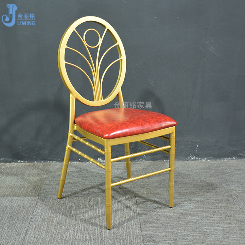 Creativo estilo ins Silla de bambú metal redondo trasero Phoenix silla restaurante occidental mesa y silla luz estilo de lujo comedor restaurante silla