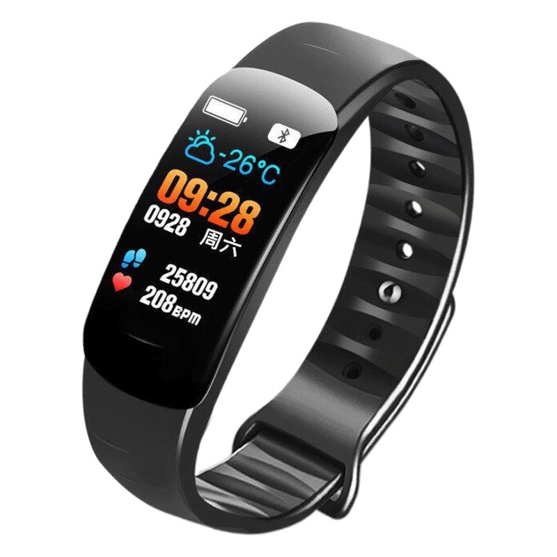 Pulsera inteligente c1plus con pantalla a color, resistente al agua, podómetro bluetooth, frecuencia cardíaca, presión arterial, pulsera deportiva multifuncional, transfronteriza