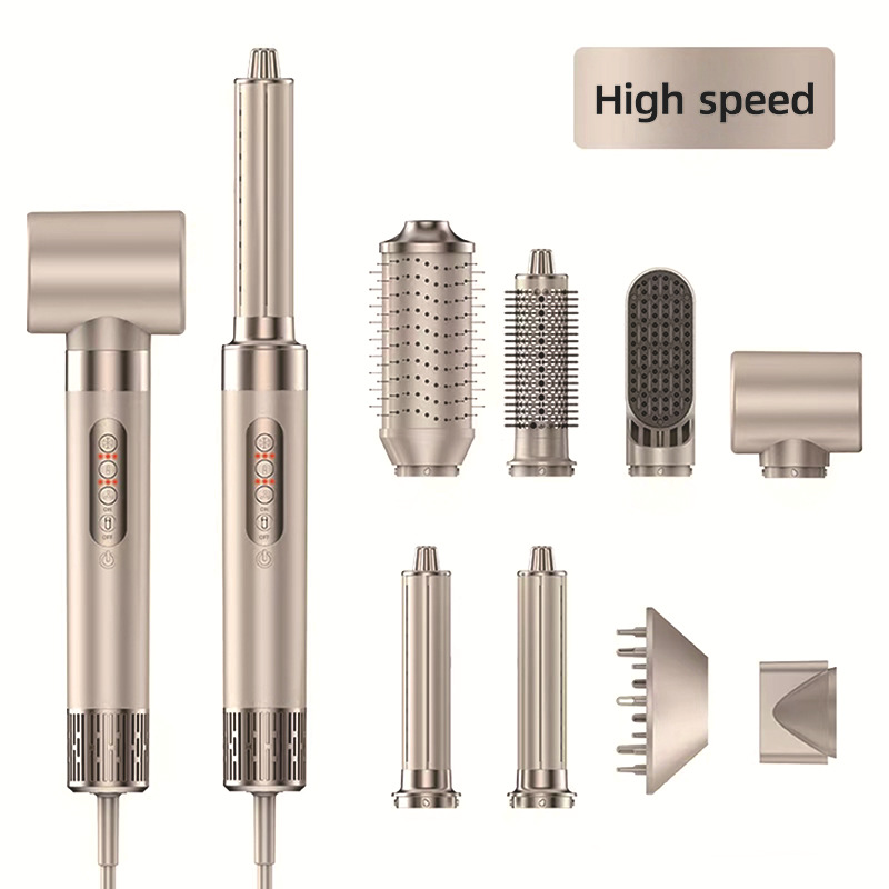 Cross-Border New High-Speed Brushless Hot Air Comb Set Noise Reduction Hair Dryer Negative Ion Household Head Replacement 8-in-1 Hair Dryer Comb