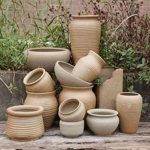 大口径花盆景德镇陶瓷素烧多肉粗陶透气肉创意植物组合高盆栽阳台