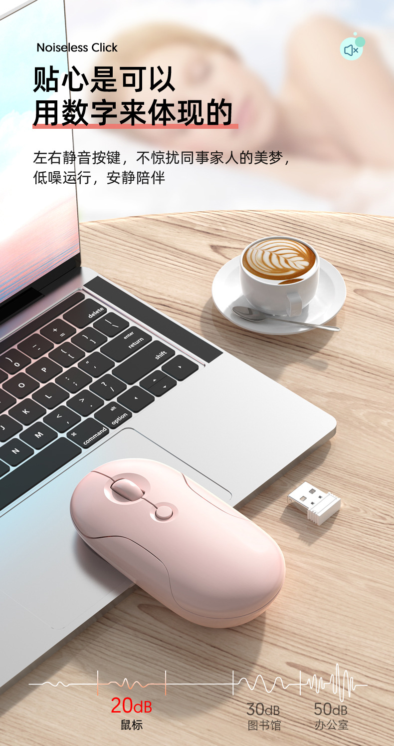 跨境工厂无线鼠标双模蓝牙轻音充电轻巧携带平板电脑通用现货批发