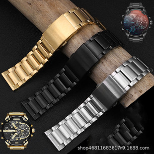 Suitable for dithi stainless steel metal strap three beads fine rigid bracelet 22/24/26/28mm wholesale