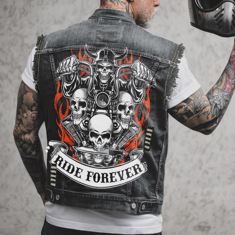 Jumia Cross-Border Export Men's Clothing European and American Denim Vest Casual Vest Cowbay Vest2512