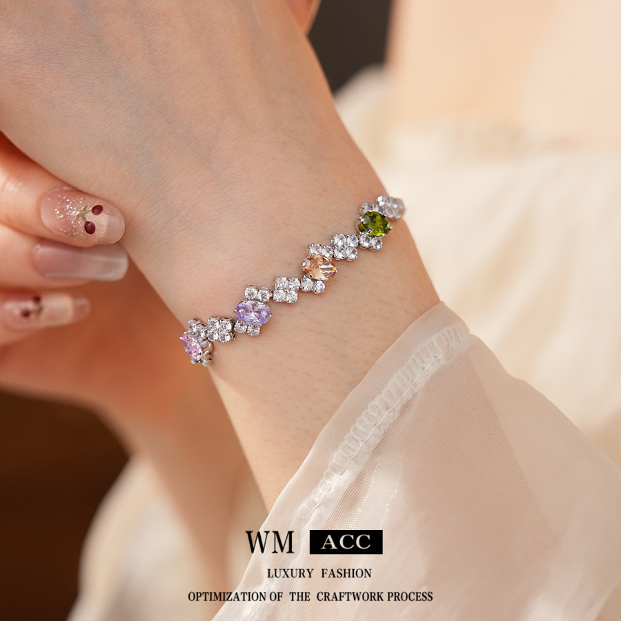 Zircon geometría irregular pulsera de fijación ligera de lujo de alto nivel pulsera de nicho de moda exquisita joyería de mujer