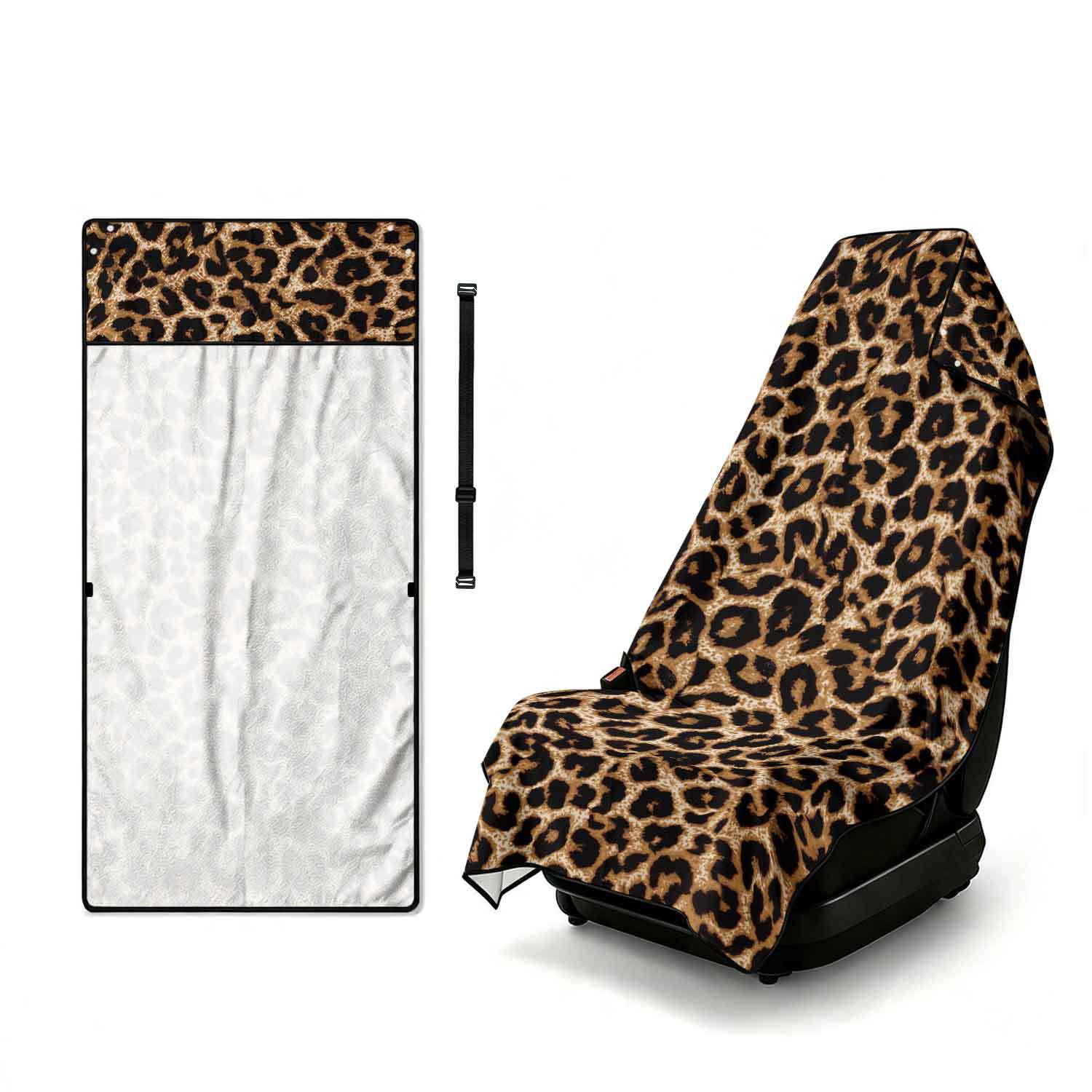 Printed bath towel and car seat cover 2-in-1, ultra-fine fiber outdoor beach and car dual-use universal seat cushion