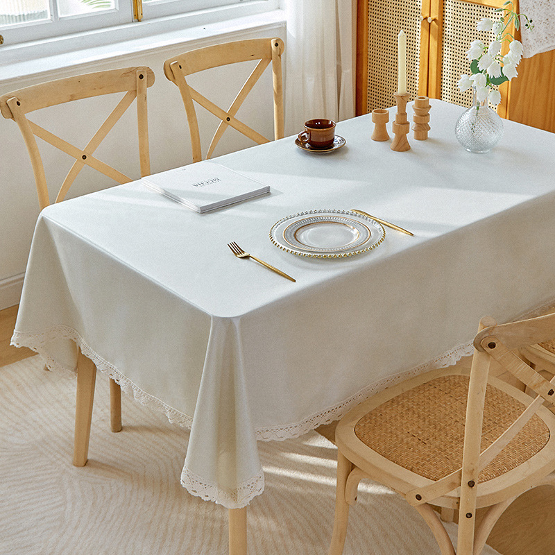 Ins algodón imitación tela de mesa impermeable a prueba de aceite sin lavado tela de mesa de comedor viento crema simple moderna alta sensación tela de mesa de té