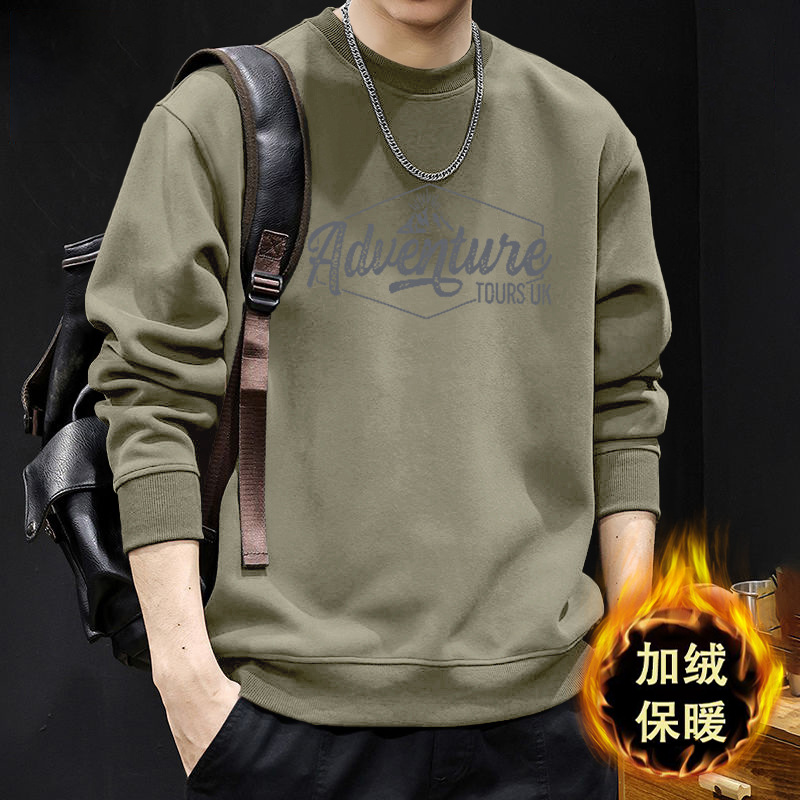 Suéter masculino primavera y otoño nuevo inns suelto marca de moda letras impresión casual japonesa camiseta de manga larga moda blusa de cuello redondo