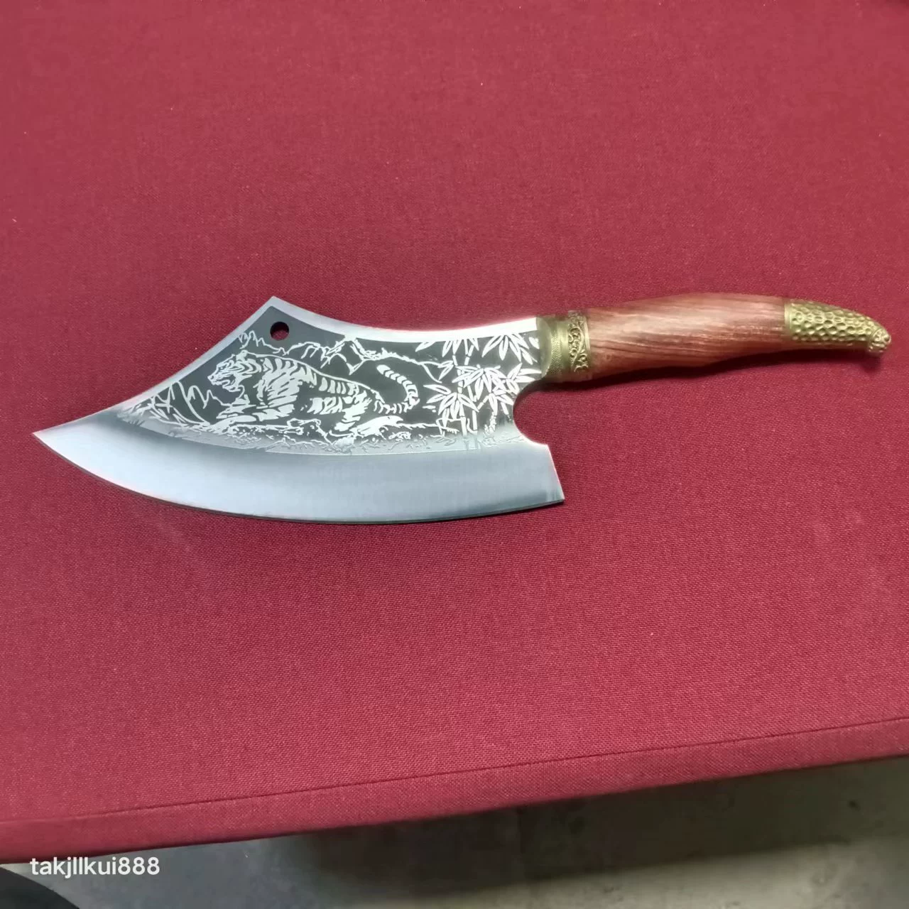 Ручной кованный кухонный нож «двойного назначения» для разделки и рубки, тигровая форма, нержавеющая сталь, нож для мяса и костей, кухонный бытовой нож
