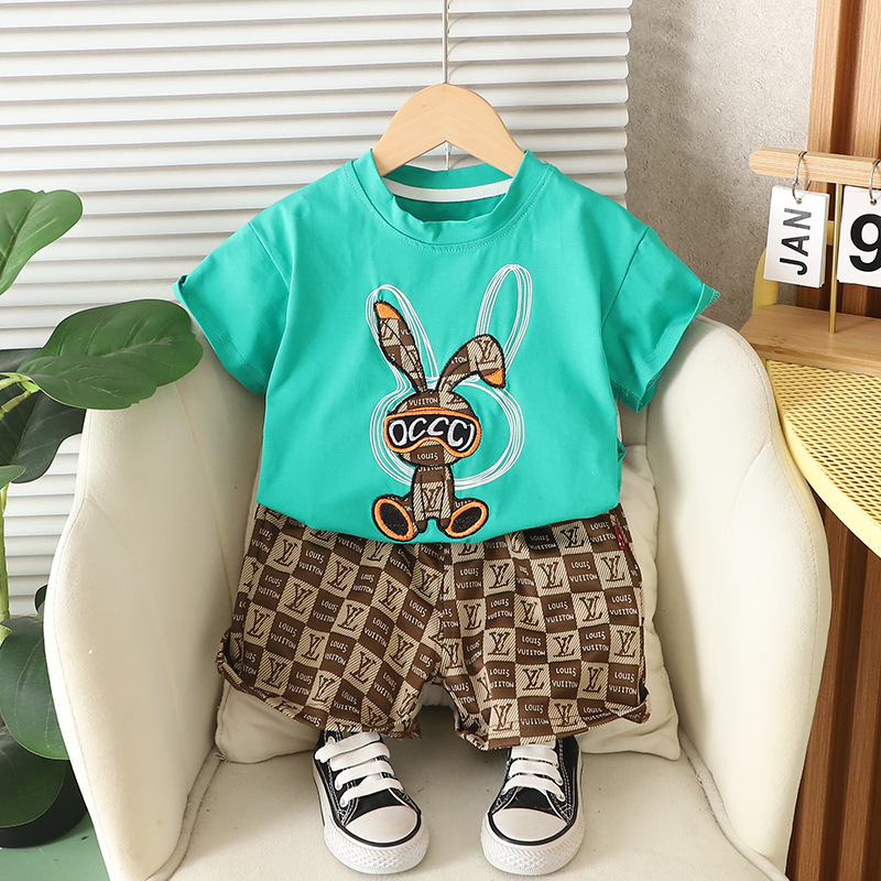 子供半袖セット夏男の子服女の子tシャツ赤ちゃん夏服服2025新しい子供服ファッション|undefined