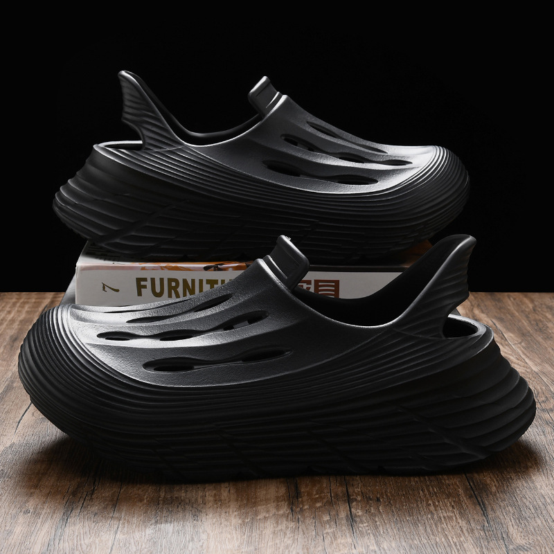 Zapatos con agujeros, suela gruesa para mujer, antideslizante, transpirable, sandalias y pantuflas ligeras, parejas, pies suaves y sin desgaste, zapatillas de tacón