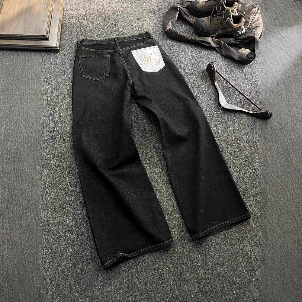 Foreign Trade Cross-border American Retro Machete Black Jeans Men's Baggy Design Sense Pants Micro Straight Pants