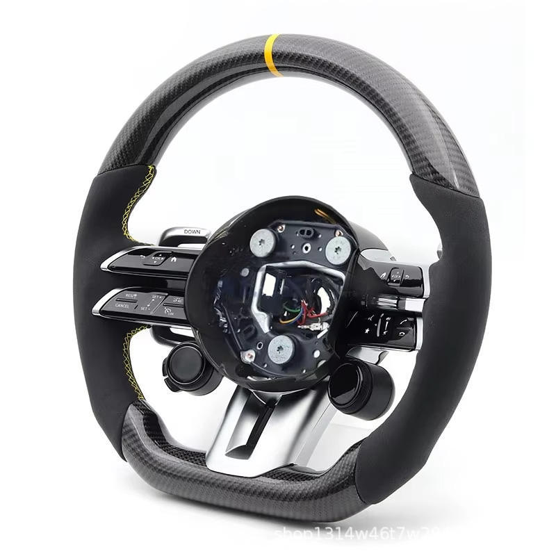 Suitable for Mercedes-Benz Amg Sports Steering Wheel with Genuine Leather and Multi-Function Buttons, Modified and Upgraded, Directly Supplied by the Manufacturer