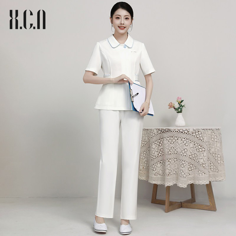 Xiangchun Niao High-End Medical Beauty Workwear for Women, Summer Dental Short-Sleeve Nurse Uniform, Hospital Nursing Split Set