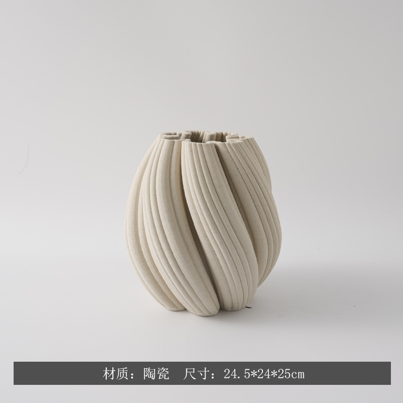 Moderno minimalista creativo 3D impresión de vasijas de cerámica modelo de casa decoración de encimera decorativa secadora de flores de forma especial
