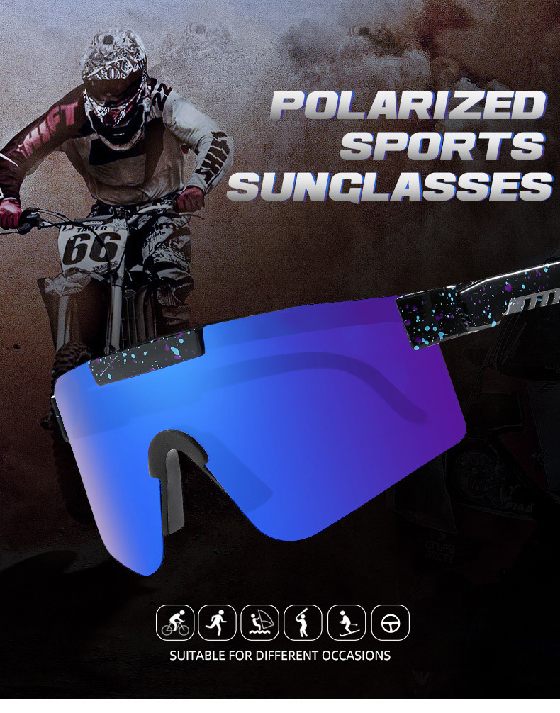 Casual Gradient Color PC UV400 Protection Biker Frameless Sports frame Sunglasses display picture 4