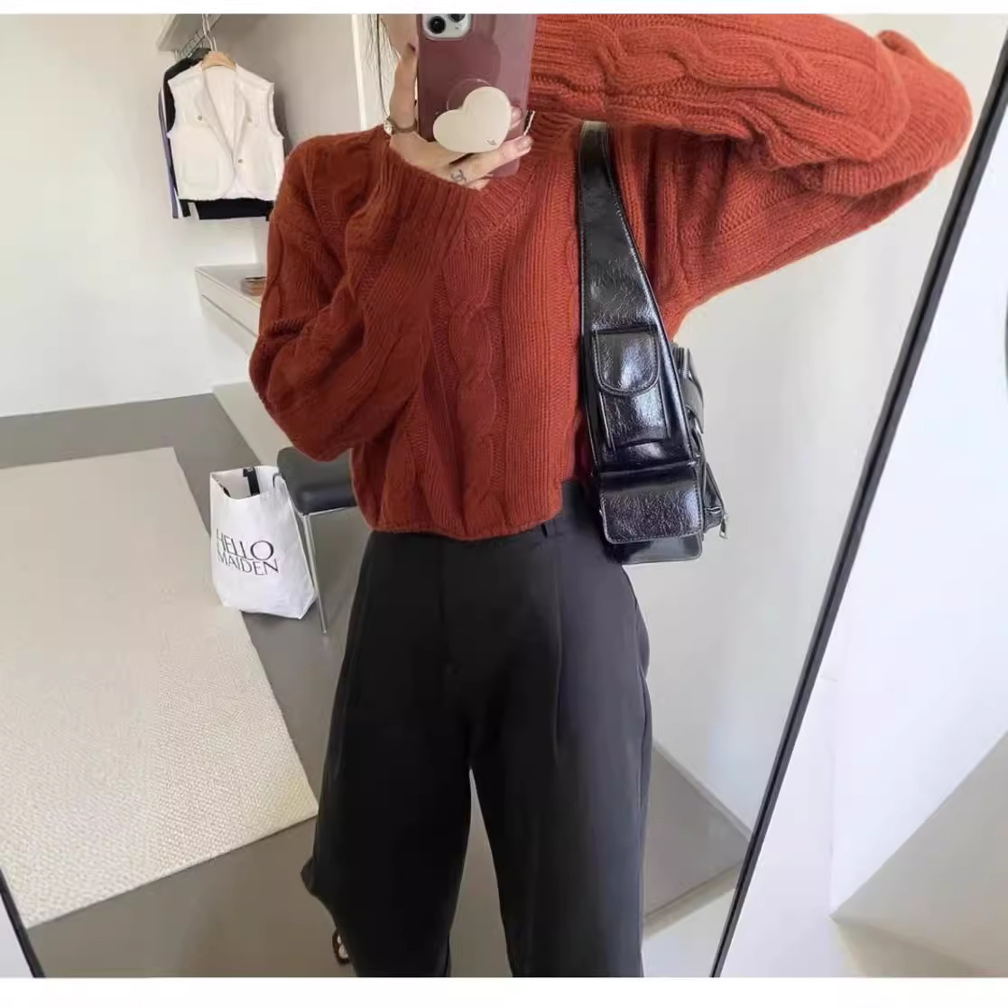 Demi-season woolen velvet sweater