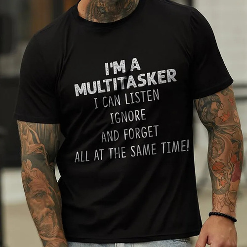 European and American independent website—Summer casual round-neck short-sleeved men's T-shirt with 3D letter print, made from cotton-like material, one-piece, straight-cut.