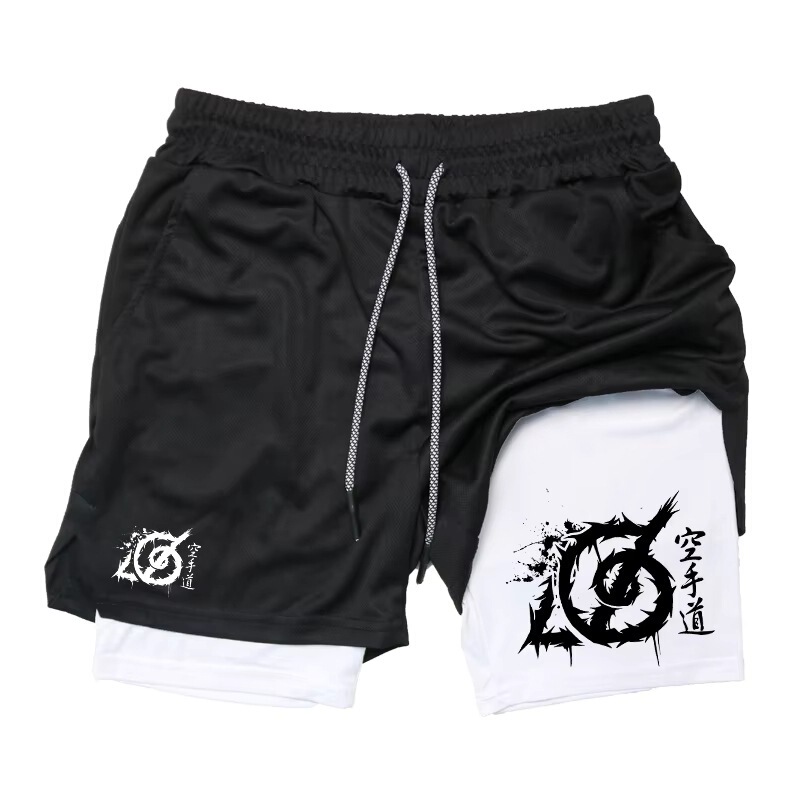 Karate Graphic 2 in 1 Workout Running Shorts Men Gym Sports Shorts with Compression Padded Phone Pocket Karate Graphic 2 in 1 Workout Running Shorts Men Gym Sports Shorts with Compression Padded Phone Pocket