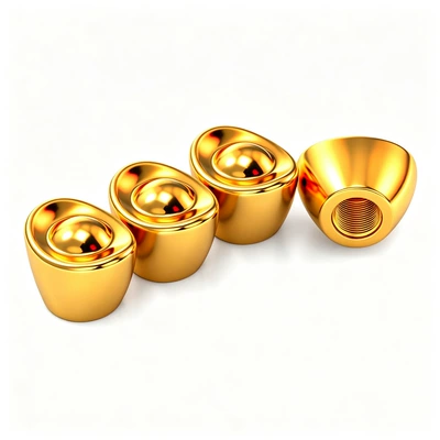 Anti-theft car tire valve cap, metal zinc alloy dustproof cap for electric motorcycles (valve) - lj-valve-caps-golden-ingot-4-pack