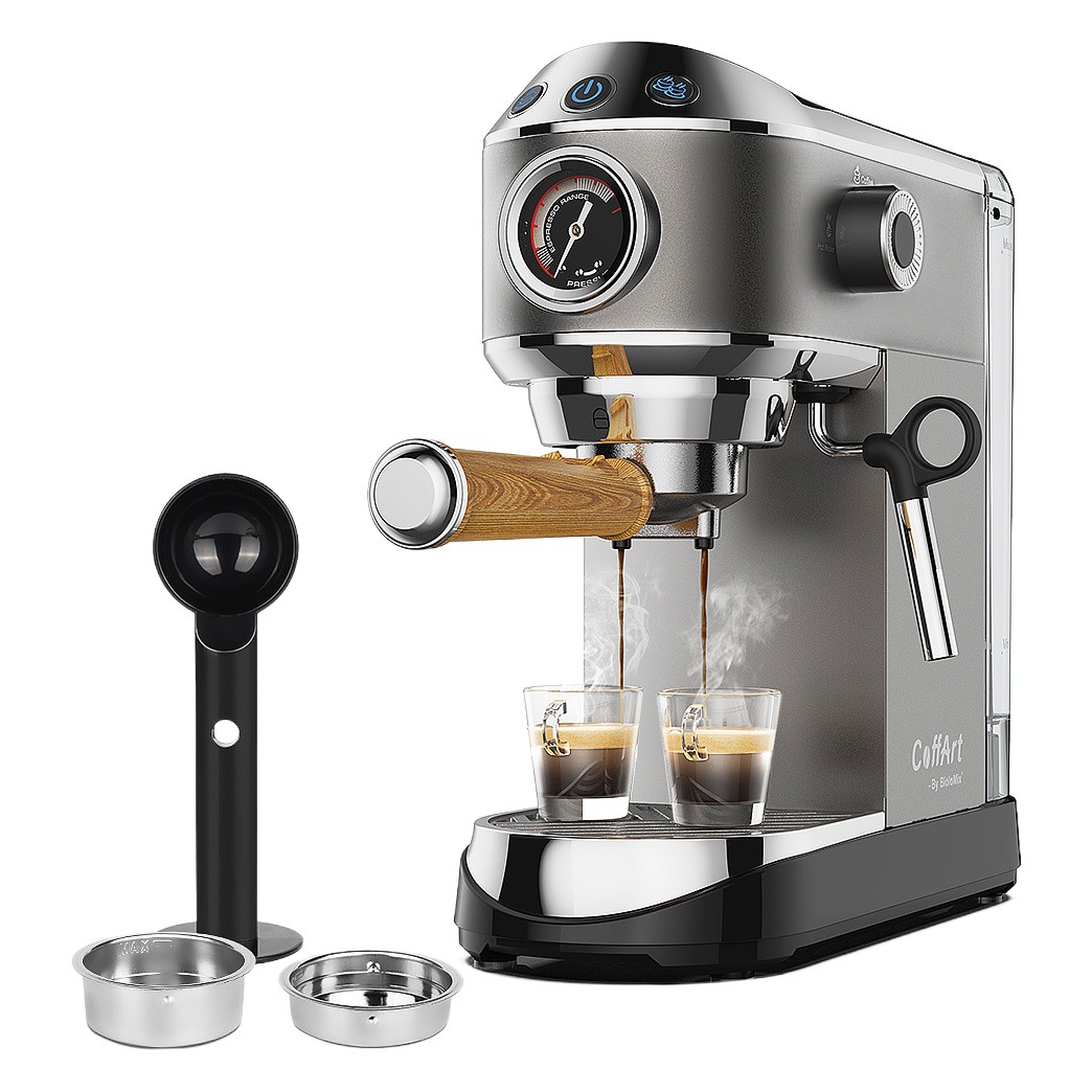 Cafetera espresso de 20 bares con manómetro para oficina en casa transfronteriza