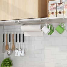 不锈钢厨房置物架橱柜挂架收纳架免打孔厨具纸巾壁挂架收纳架子