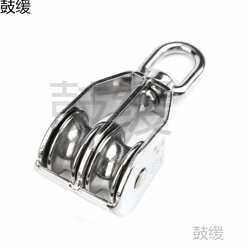 OI20304不锈钢滑轮定滑轮钢丝绳单双轮子起重吊钩小型吊轮大全吊