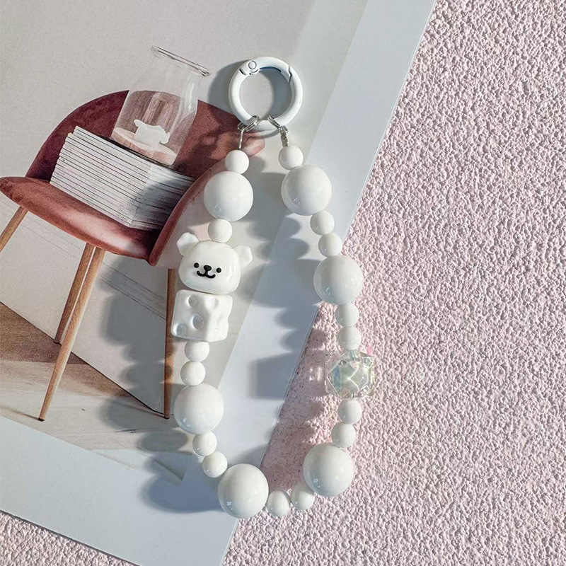 Hermoso cuentas de dibujos animados tridimensionales cadenas de teléfonos móviles chicas pequeños regalos bolsos de moda colgantes de teléfonos móviles llaveros de automóviles