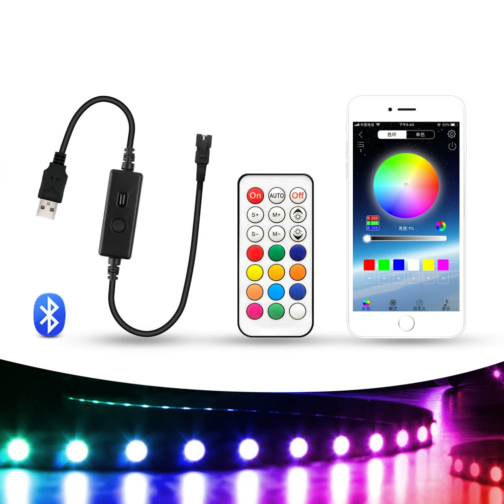 WS2811 light bar light strings TTL SPI single -key Bluetooth infrared 21 key APP fantasy controller