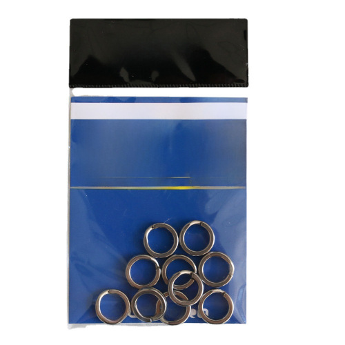 High-intensity cross-border retail bagged lure double ring fishing accessories double ring stainless steel lure flattened double ring