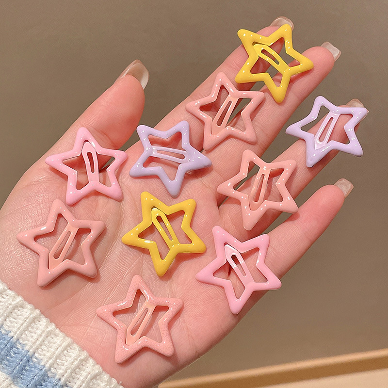 夏カラフルな星額サイドヘアクリップかわいいベビー bb クリップヘアクリップ前髪クリップ少女ヘアアクセサリークリップ|undefined