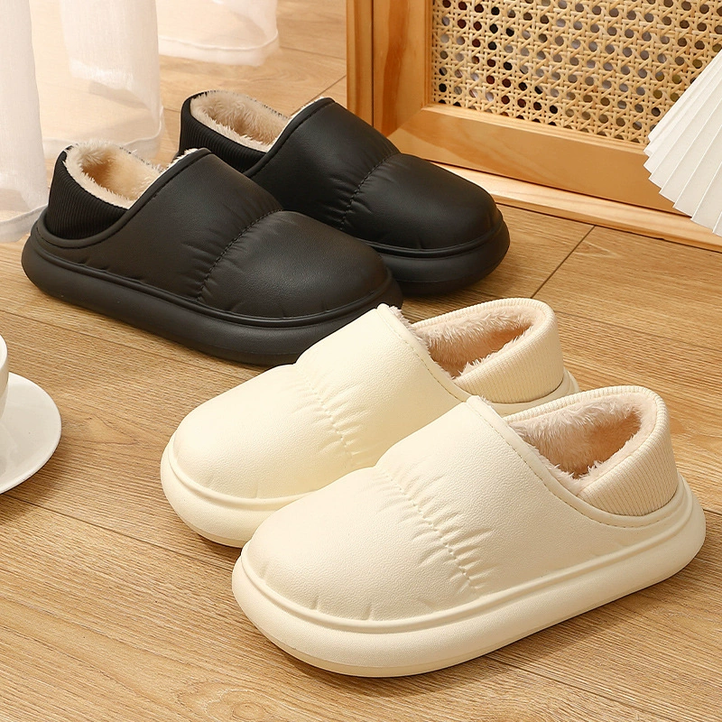 Хлопковые тапочки с ощущением какашек, женская зимняя сумка, на флисовой подкладке, домашняя теплая Домашняя непромокаемая хлопковая обувь на платформе, мужская верхняя одежда