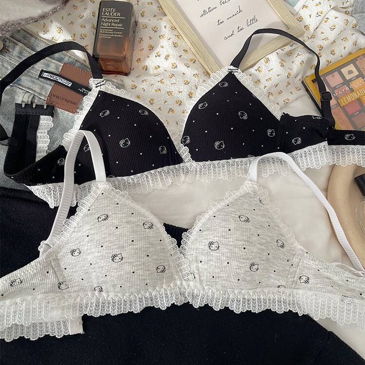 法式蕾丝边内衣薄款小胸聚拢侧收无钢圈防下垂轻薄收副乳少女文胸|undefined