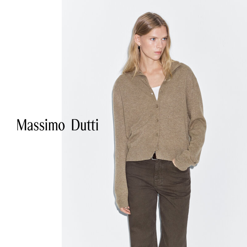 Simple And Stylish Workwear-pired High-neck Knit Cardigan