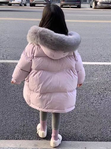 Chic Large Pom-Pom Hooded Cotton Jacket with Thick Long-Sleeved Cotton Coat for Girls - 2025 New Style Warm Outerwear