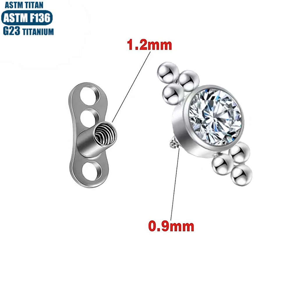 16G labret stud size and finish detail