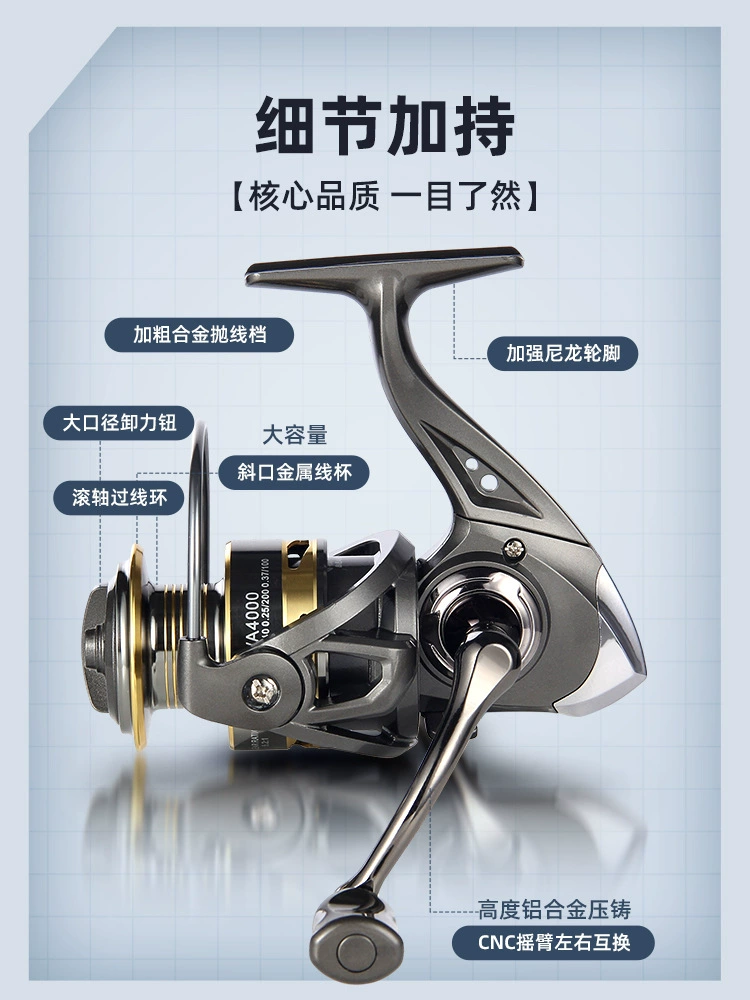 Haoton Wuxian Road Asian Textile Wheel Wholesale Far Drops and Fishing Wheels Throw Sea Rods Fish Wheel smooth fishing line wheels