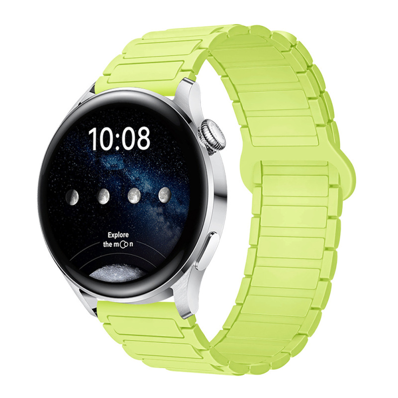 适用三星华为表带GT3/4/5荣耀watch4567二代三珠硅胶磁吸手表带|undefined